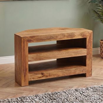 Dakota Light Mango Wood 100cm Corner TV Unit