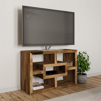 Cube Natural Mango Wood 105cm TV Cabinet