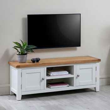 Melbourne White Painted 134cm 2 Door Small TV Unit