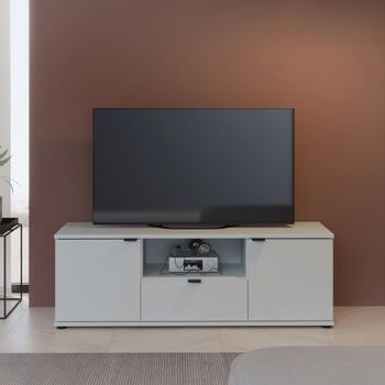 Ganymede Light Grey 129.8cm 2 Door 1 Drawer TV Unit