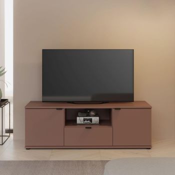 Ganymede Terracotta 129.8cm 2 Door 1 Drawer TV Unit