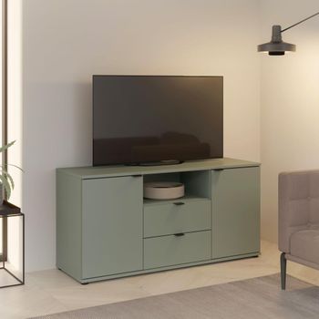 Ganymede Sage Green 129.8cm 2 Door 2 Drawer TV Unit