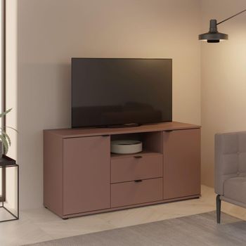 Ganymede Terracotta 129.8cm 2 Door 2 Drawer TV Unit