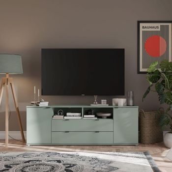 Ganymede Sage Green 179.5cm 2 Door 2 Drawer Wide TV Unit