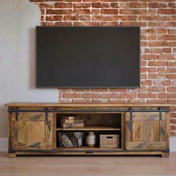 Jupiter Ironworks Industrial Style Wooden 180cm TV Unit
