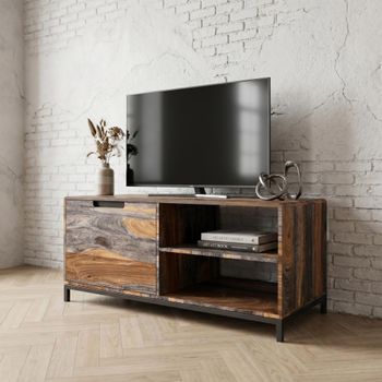 Goa Dark Sheesham Wood 110cm 1 Drawer TV Unit