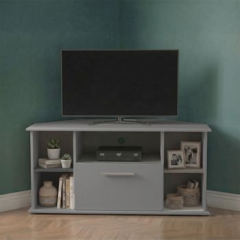 Knightsbridge Grey 115cm 1 Drawer Corner TV Unit