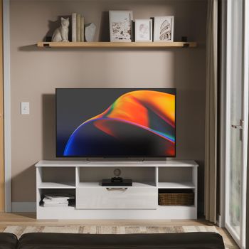 Camden White Gloss 145cm 1 Drawer Wide TV Unit