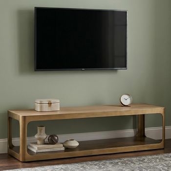 Claridge Beige Ceramic Top and Brushed Gold 160cm Medium TV Unit