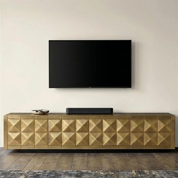 Collada Brushed Gold 220cm 4 Door Large TV Cabinet