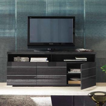 Versilia Italian Black 165cm 3 Door TV Unit