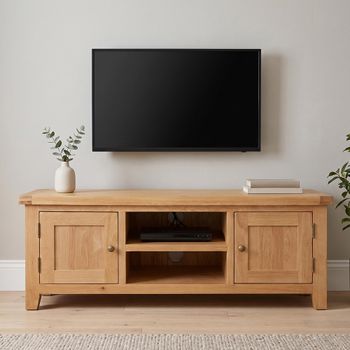 Melbourne Natural Oak 134cm 2 Door Small TV Unit