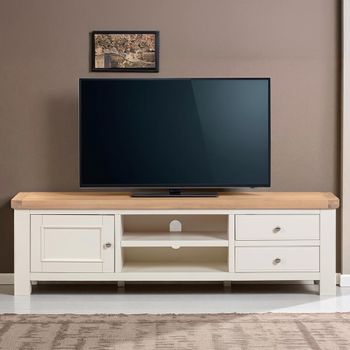Windsor White Painted 170cm 1 Door 2 Drawer Large TV Unit