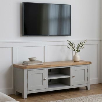 Melbourne French Grey Painted 134cm 2 Door Small TV Unit