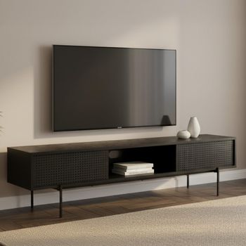 Angus Black Melamine 2 Door Large TV Unit