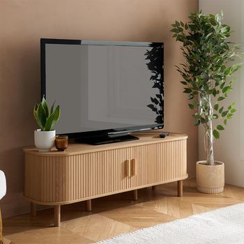 Axel Oak Fluted 140cm 2 Door Curved TV Unit