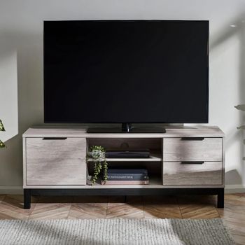Bali Grey Oak 135cm 1 Door 2 Drawer TV Unit
