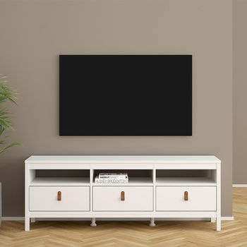 Barcelona White 151.2cm 3 Drawer TV Unit