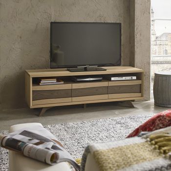 Cadell Aged Oak 3 Drawer TV Unit