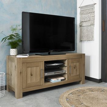 Turin Light Oak Up to 55in 2 Door Small Entertainment Unit