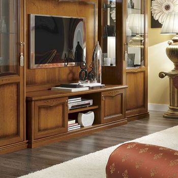 Nostalgia Italian Walnut 2 Door Large TV Unit