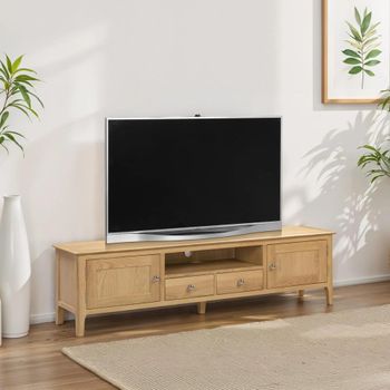 Cotswold Oak 180cm 2 Door 2 Drawer TV Unit