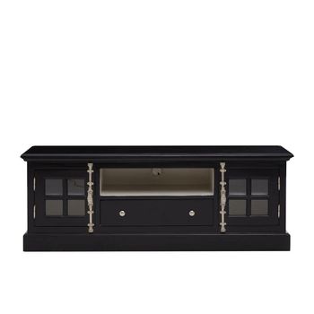 Covent Black Mahogany Wood Storage 2 Door 1 Drawer TV Unit