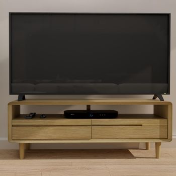 Scandic Oak 2 Drawer Medium TV Unit