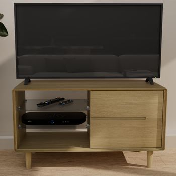 Scandic Oak 2 Drawer Small TV Unit