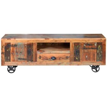Gerber Recycled Wood Storage Style 2 Door 1 Drawer TV Unit