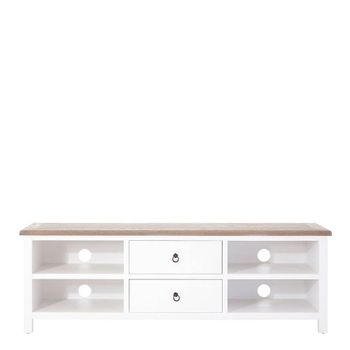 Hampstead White and Oak 2 Drawer TV Unit