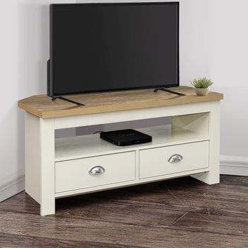 Highgate Cream Painted 2 Drawer Corner TV Unit