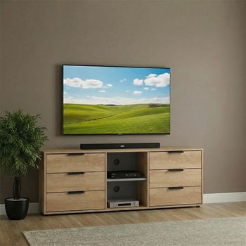 Hong Kong Oak 150cm 6 Drawer TV Unit