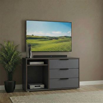 Hong Kong Graphite 95cm 3 Drawer TV Unit with Glides Legs