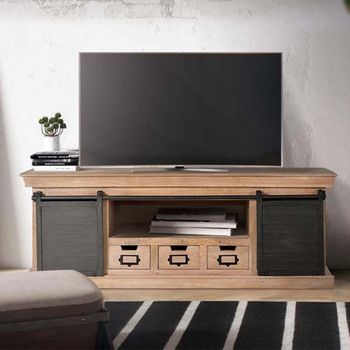 Irondale Mango Wood Storage 2 Door 3 Drawer TV Unit