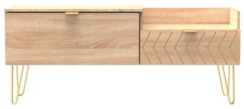 Jigsaw Oak 130cm TV Unit with Gold Hairpin Legs