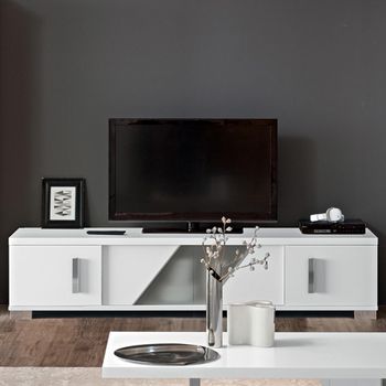 Lisa White 4 Door Large TV Unit