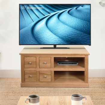 Mobel Oak 4 Drawer TV Cabinet