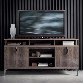 Matera Italian Wood Grain Gloss 2 Door TV Unit