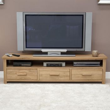 Opus Oak Plasma 3 Drawer Large TV Unit