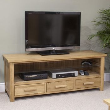 Opus Oak Plasma 3 Drawer Small TV Unit