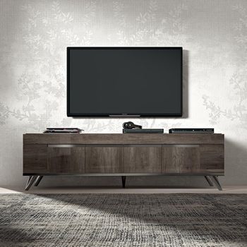 Modern Medea Vintage Oak 204cm 4 Door TV Unit