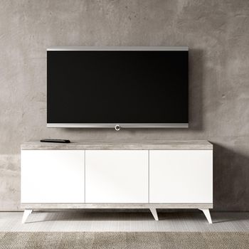 Modern Treviso White 151cm 3 Door Storage TV Unit