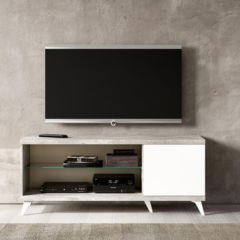 Modern Treviso White 151cm 1 Door TV Unit
