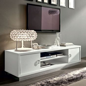 Roma Italian White 2 Door TV Unit