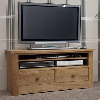 Torino Oak 2 Drawer Compact Plasma TV Unit