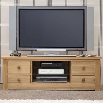 Torino Oak Plasma 4 Drawer Medium TV Unit