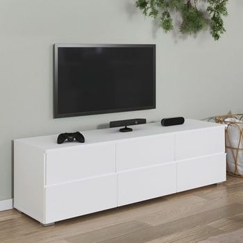 Joel Alpine White 120cm 3 Drawer TV Unit