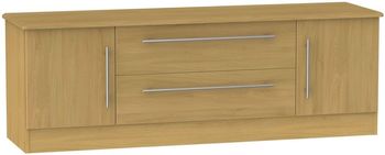 Sherwood Oak 145cm 2 Door 2 Drawer TV Unit