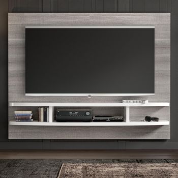 Silver Grey and White Extra Large TV Wall Unit